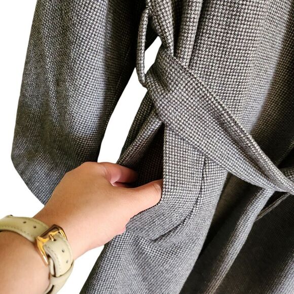 Zara Coat Womens Large Gray‎ Soft Belted Oversized Jacket Bloggers Favorite - Picture 3 of 9